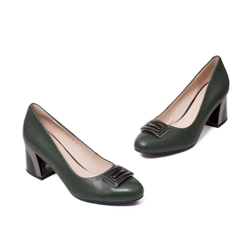 Pantofi Epica dama verzi din piele naturala
